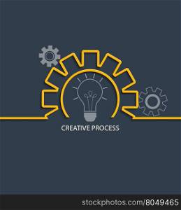 Creative process concept in flat style, vector.