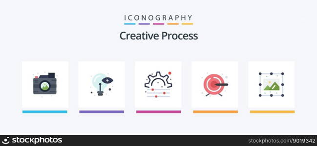 Creative Process Flat 5 Icon Pack Including image. process. creative. creative. process. Creative Icons Design