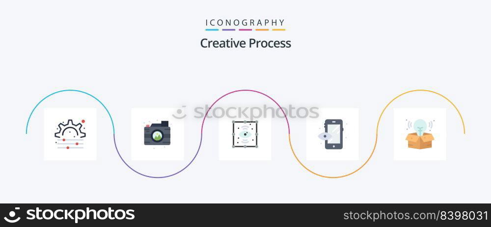 Creative Process Flat 5 Icon Pack Including . process. process. creative. process