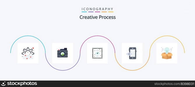 Creative Process Flat 5 Icon Pack Including . process. process. creative. process