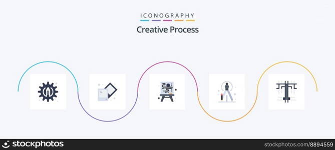 Creative Process Flat 5 Icon Pack Including . process. type. creative