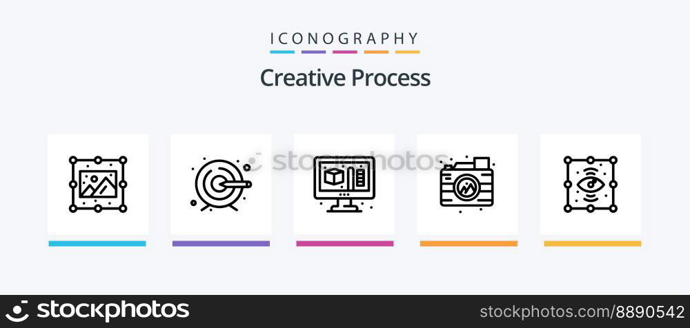 Creative Process Line 5 Icon Pack Including design. process. process. creative. process. Creative Icons Design