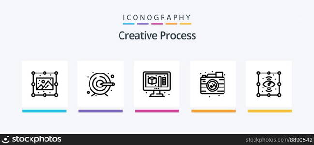 Creative Process Line 5 Icon Pack Including design. process. process. creative. process. Creative Icons Design