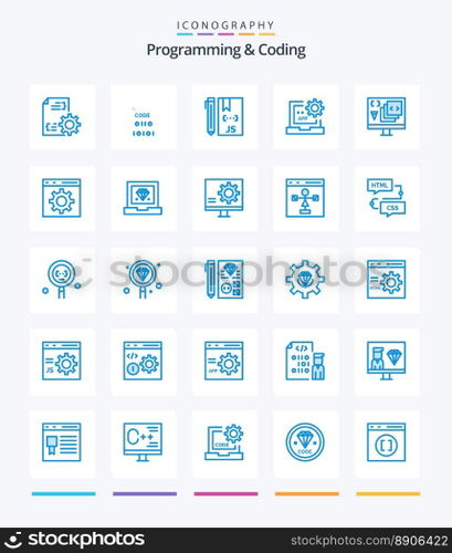 Creative Programming And Coding 25 Blue icon pack  Such As development. coding. development. programming. develop