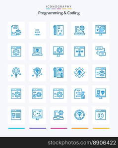 Creative Programming And Coding 25 Blue icon pack  Such As development. coding. development. programming. develop