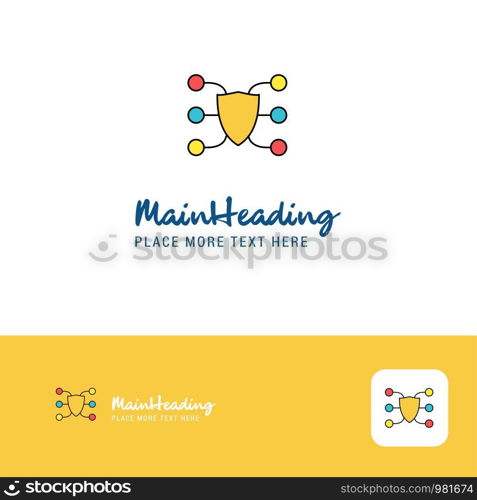 Creative protected network Logo Design. Flat color Logo place for Tagline. Vector Illustration