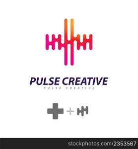 Creative Pulse logo Vector. Unique Sound waves logo concept design template