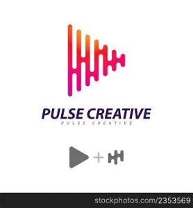 Creative Pulse logo Vector. Unique Sound waves logo concept design template