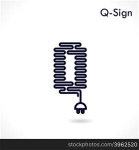Creative Q- letter icon abstract logo design vector template.Creative Q- alphabet vector design.Business and education creative logotype symbol.Vector illustration
