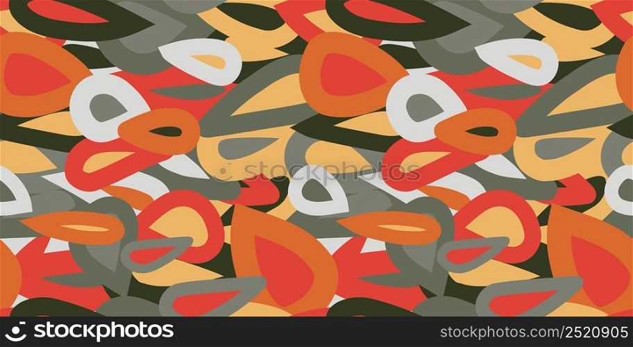 Creative raindrops seamless pattern. Abstract camouflage background. Water drops wallpaper. Design for fabric, textile print, wrapping, cover. Vector illustration. Creative raindrops seamless pattern. Abstract camouflage background. Water drops wallpaper.