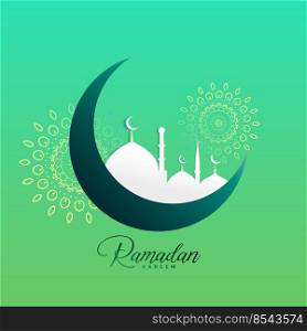 creative ramadan kareem moon and mosque design