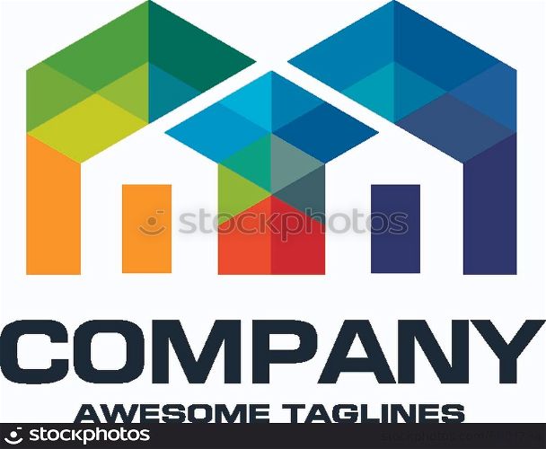 creative Real Estate logo, Property and Construction Logo design Vector , colorful homes logo concept, neighbor house logo.