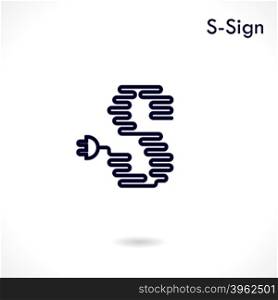 Creative S- letter icon abstract logo design vector template.Creative S- alphabet vector design.Business and education creative logotype symbol.Vector illustration