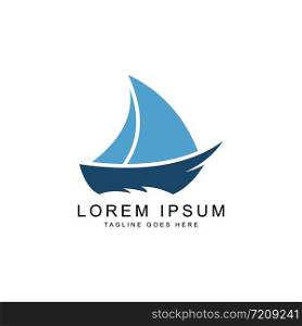 Creative sailing Ship Concept Logo Design Template