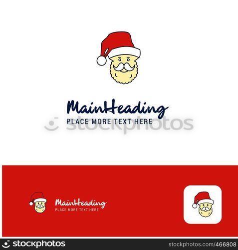 Creative Santa clause Logo Design. Flat color Logo place for Tagline. Vector Illustration