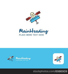 Creative Satellite Logo Design. Flat color Logo place for Tagline. Vector Illustration