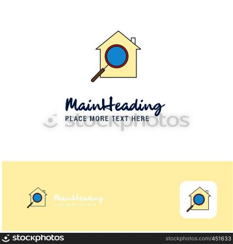 Creative Search house Logo Design. Flat color Logo place for Tagline. Vector Illustration