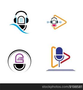 creative set of Podcast logo images illustration design