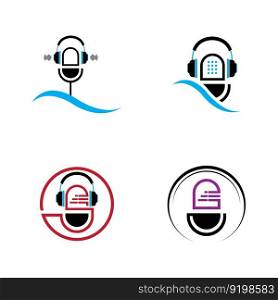 creative set of Podcast logo images illustration design