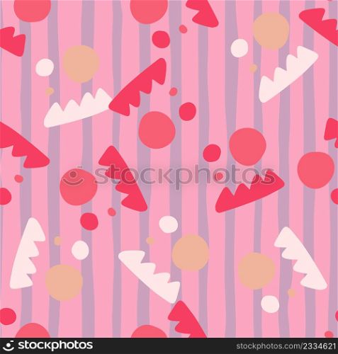 Creative shape seamless pattern. Creative various doodle shapes background. Design for fabric, textile print, surface, wrapping, cover, greeting card, wallpaper. Vector illustration. Creative shape seamless pattern. Creative various doodle shapes background.