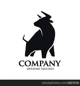 creative simple bull strong silhouette logo vector concept