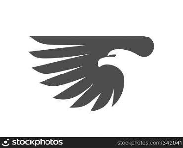 creative simple eagle head with wing logo vector. stylized winged eagle logo vector illustration.