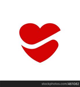 creative simple heart icon vector logo concept