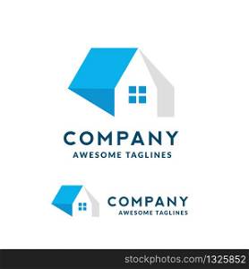 creative simple house and roofing logo vector illustration concept