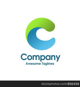 creative simple initial letter c color logo concept