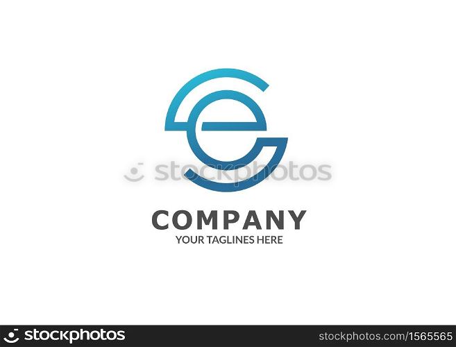 creative simple initial letter e lines color circle logo concept