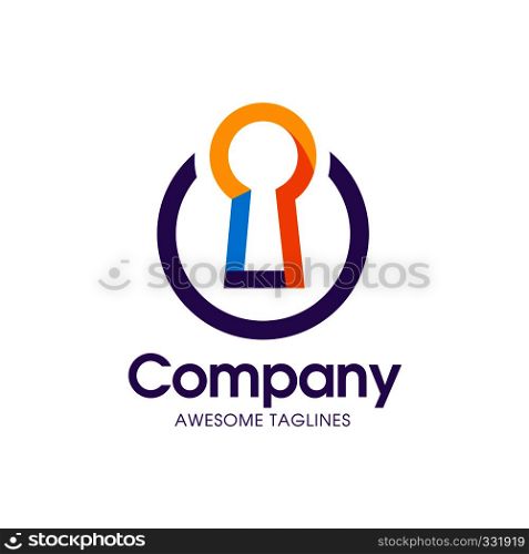 creative simple keyhole colorful on white background logo vector. keyhole illustration for logo