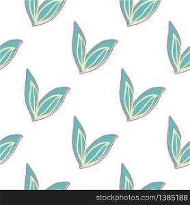 Creative simple leaves seamless pattern on white background. Abstract leaf endless wallpaper. Design for fabric, textile print, wrapping paper, fashion, interior, cover. Vector illustration. Creative simple leaves seamless pattern on white background. Abstract leaf endless wallpaper.