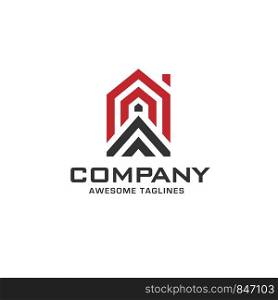 creative simple line house geometric logo vector ,Premium Building Vector illustration logo design