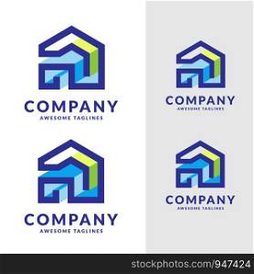 creative simple line house geometric logo vector ,Premium simple house design for decoration vector illustration