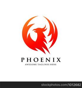 creative simple phoenix bird circle logo concept, best phoenix bird logo design