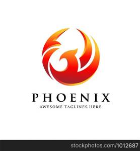 creative simple phoenix bird circle logo concept, best phoenix bird logo design