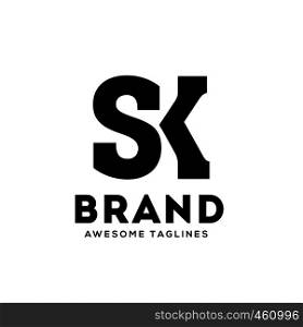 creative SK letter monogram strong and bold logo vector concept