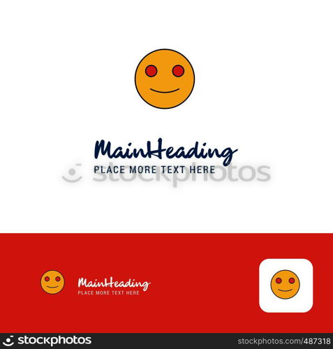 Creative Smiley emoji Logo Design. Flat color Logo place for Tagline. Vector Illustration