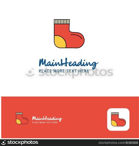 Creative Socks Logo Design. Flat color Logo place for Tagline. Vector Illustration