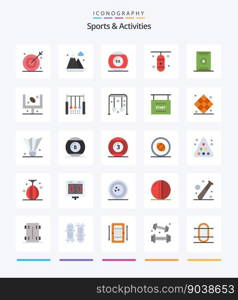 Creative Sports & Activities 25 Flat icon pack  Such As punching box. boxing bag. mountains. sports. game