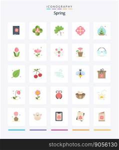 Creative Spring 25 Flat icon pack  Such As flower. nature. growing. flower. flora