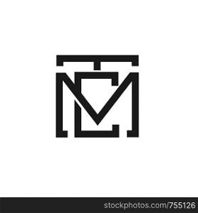 creative square initial letter TMC or TM monochrome color logo vector concept