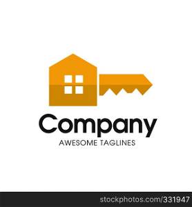 creative square key of real estate logo with modern color vector