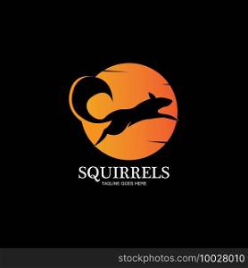 creative squirrel animal logo design icon symbol illustration-vector