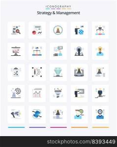 Creative Strategy And Management 25 Flat icon pack  Such As user. man. analytics. strategy. tower
