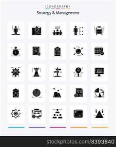 Creative Strategy And Management 25 Glyph Solid Black icon pack  Such As network. connect. marketing. success. team
