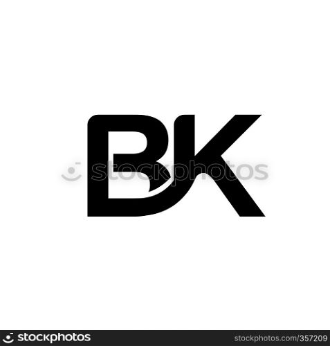creative strong initial letter b and k logo vector concept