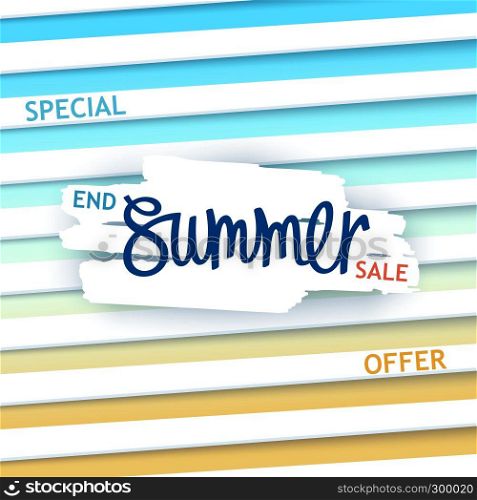 Creative Summer Sale poster. Vector illustration. End Summer Sale poster
