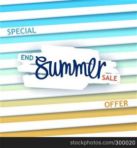 Creative Summer Sale poster. Vector illustration. End Summer Sale poster