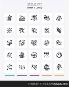 Creative Sweet And Candy 25 OutLine icon pack  Such As sweet. food. dessert. sweets. dessert